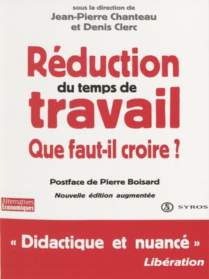 cover image of Réduction du temps de travail